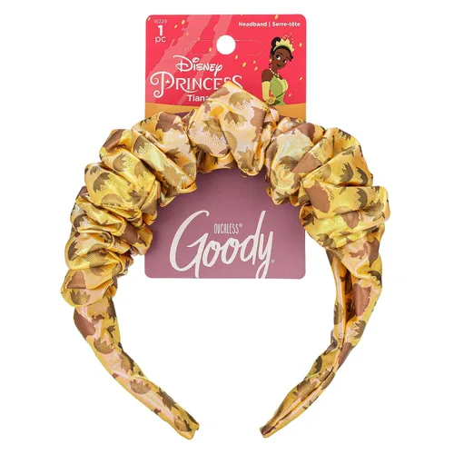 Goody Ouchless - Diadema para todo tipo de cabello, princesa Disney, Tiana, ajuste cómodo para todo el día, hermoso diseño para un estilo