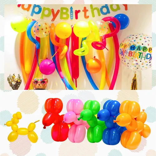 Miniatura 3 de Globos negros de 260 globos negros de látex grueso de 260q para modelo animal, 100 globos largos giratorios para regalos de Navidad de Halloween