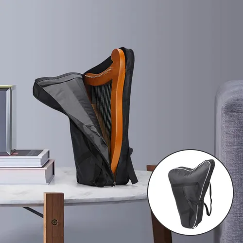 Miniatura 6 de Vaguelly Bolsa de transporte de arpa de lira ligera, bolsa de almacenamiento para instrumentos musicales con asa para arpas de cuerda de 15 a 19