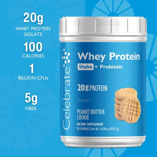 Miniatura 2 de Celebrate Vitamins Rebuild Proteína en polvo con probióticos y prebióticos, 0.71 onzas de proteína aislada de suero de leche, alta fibra