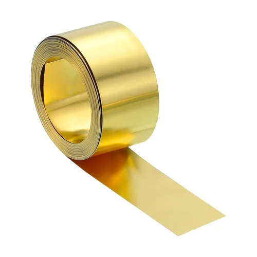 Miniatura 92 de uxcell Rollo de lámina de latón, 40 x 2 x 0.016 pulgadas, rollo de lámina de latón intermitente de metal para manualidades, reparaciones