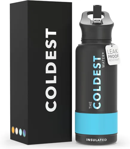 Miniatura 71 de Coldest - Botella para agua con tapa que incluye pajilla, térmica y metálica (acero inoxidable), para hombres y mujeres, color morado