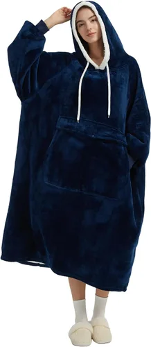 Miniatura 29 de Qeils Manta con Capucha Portátil para Mujeres, Cómoda Sudadera Sherpa como Regalo de Cumpleaños y Navidad, Chaqueta de Gran Tamaño con Capucha