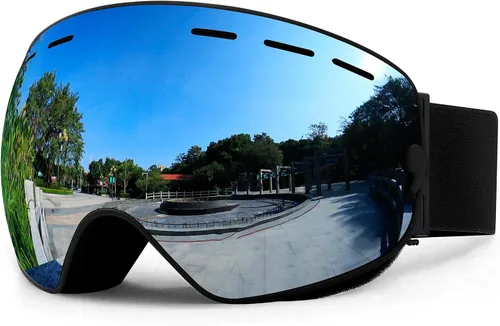 Miniatura 10 de SPOSUNE Gafas de esquí sobre lentes, gafas de nieve para hombres, mujeres, jóvenes, snowboard, esquí, gafas de nieve antivaho UV400 Sg-003-gris