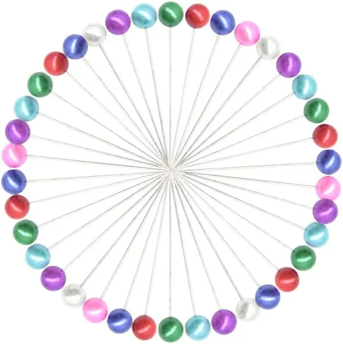 Miniatura 4 de 100 alfileres rectos – Alfileres de perlas de 2.559 in para ramos, manualidades, acolchado y fabricación de joyas (color/DT65 mm)