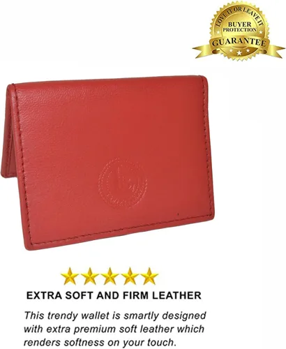 Miniatura 16 de Leatherboss - Cartera delgada y plegable de piel auténtica Soporte para tarjeta de crédito, débito, identificación Compacta y elegante