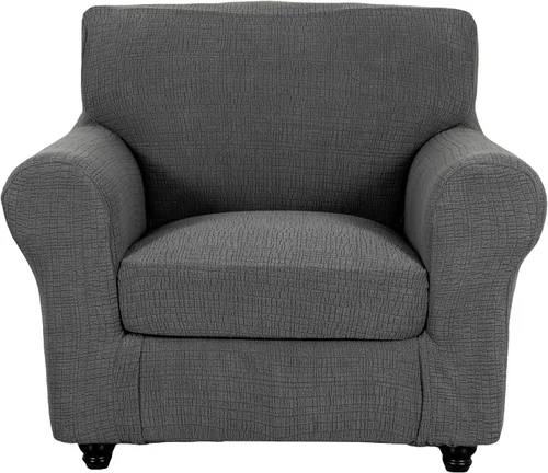 Miniatura 24 de Eco-Ancheng Fundas para silla, funda de sofá con funda de cojín de asiento separada con parte inferior elástica, 1 funda de asiento con brazos