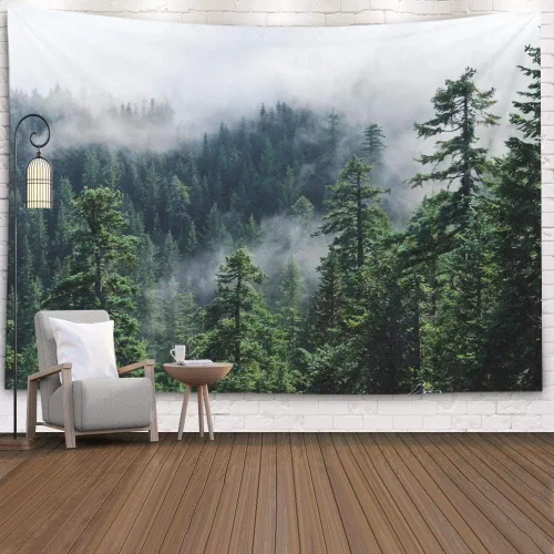 Miniatura 14 de Crannel Tapiz de invierno para colgar en la pared, sombrero de mago psicodélico para barba, tapiz mágico de calavera de humo de 50 x 60 pulgadas