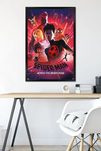 Miniatura 6 de Marvel Spider-Man: Across The Spider-Verse - Póster estático de pared de una hoja, 34 pulgadas de largo x 22.4 pulgadas de ancho, versión enmarcada