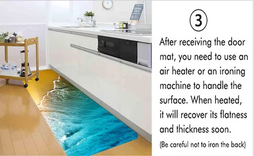 Miniatura 4 de LYFANS Alfombras de baño de espuma de esponja absorbente suave para baño y cocina (24 x 71 pulgadas), tapete de franela antideslizante brillante