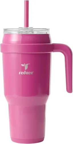 Miniatura 38 de Reduce Vaso de acero inoxidable de 50 onzas con asa, doble pared aislada al vacío, taza de viaje, tapa a prueba de sudor y popote reutilizable