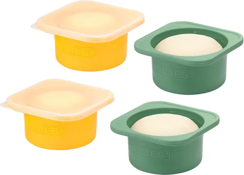 Miniatura 15 de Recipientes apilables de silicona para pruebas de masa de pizza artesanal con tapas, 5 paquetes-16.9 fl oz porción (amarillo)