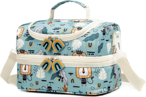 Miniatura 19 de Bolsas de Almuerzo Tote de Doble Compartimento para Niños, para Niños y Niñas, Loncheras para Niños Pequeños, Preescolar, Niños Pequeños, Jardín