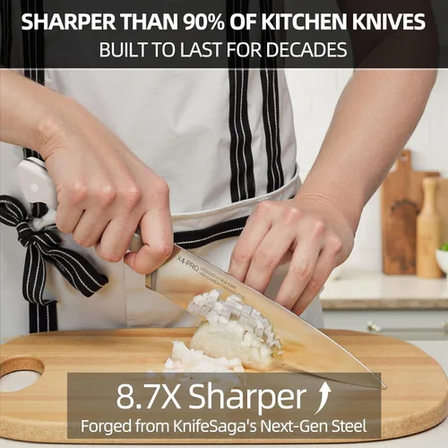 Miniatura 3 de Juego de Cuchillos, Juego de Cuchillos de Cocina de 15 Piezas con Bloque, Cuchillos de Chef de Acero Inoxidable Japonés de Alto Carbono Duraderos