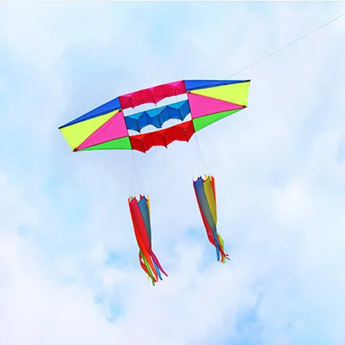 Miniatura 4 de Besra Enorme cometa de radar 3D de una sola línea de 98 pulgadas con herramientas voladoras Caja de alimentación de 8.2 ft cometas con 2 colas Kite