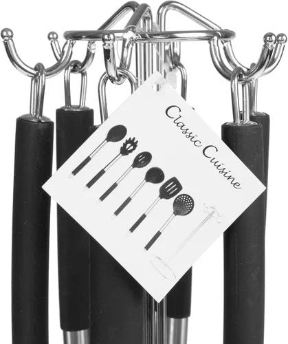 Miniatura 7 de Classic Cuisine - Juego de utensilios de cocina de 7 piezas, herramientas y soporte de cocina de acero inoxidable y silicona, resistente al calor