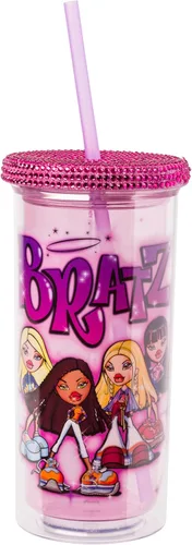 Miniatura 40 de Silver Buffalo Care Bears - Vaso alto de plástico iridiscente con diseño de estrellas arcoíris con tapa y pajilla, 20 onzas Care Bears iridiscentes