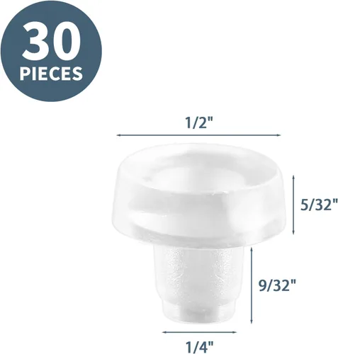 Miniatura 2 de Litoexpe Parachoques de vidrio con vástago, 30 piezas de agarres de goma transparente antideslizantes para mesa de patio espaciadores para muebles