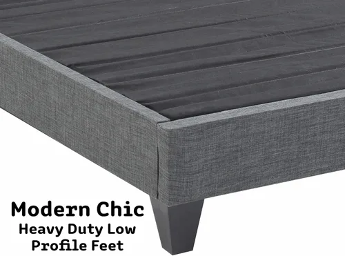Miniatura 4 de AC Pacific Base de cama de plataforma individual, cama tapizada de 13 pulgadas de alto con listones de madera, no necesita somier, diseño