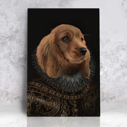 Miniatura 30 de Awesometik Impresión en Lienzo Personalizada Retrato Real de Mascota a partir de Foto, Retrato Renacentista Personalizado, Retratos, Retratos 25 El