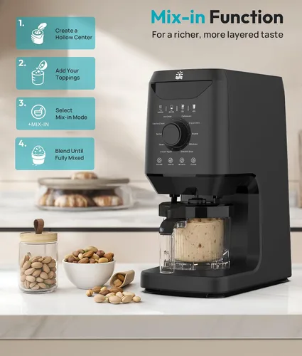 Miniatura 4 de Rellytech Máquina casera para hacer helados, 12 en 1 con recipientes y tapas de 2 pintas, máquina para hacer gelato, sorbete y yogur congelado