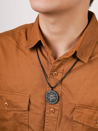 Miniatura 6 de HAQUIL Stainless Steel Seal of The Seven Archangels Medallion Pendant Necklace, Box Chain, Jewelry Gift for Men and Women