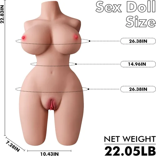 Miniatura 6 de Muñeca sexual de tamaño real para hombres, masturbador masculino con pechos grandes, culo de coño realista, muñeca sexual de torso