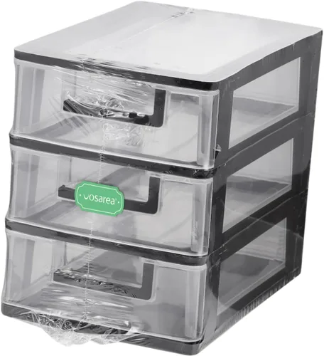 Miniatura 4 de SEWACC Organizador de almacenamiento de cajones de escritorio transparente estante gabinete transparente de tres capas para una gestión eficiente