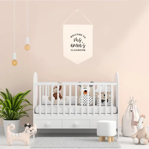 Miniatura 3 de Andaz Press Cartel de lienzo colgante – Tapiz de alfabeto y animales para colgar en la pared para bebé niña y niño, decoración de pared de guardería