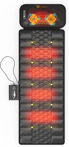 Miniatura 8 de Alfombrilla de masaje, masajeador de cuello desmontable, calefacción por vibración de cuerpo completo, almohadilla de masaje con 10 motores