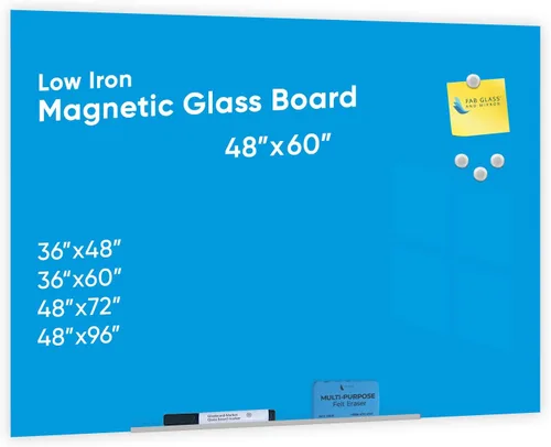 Miniatura 40 de Fab Glass and Mirror - Pizarrón magnético de vidrio con borrador, Negro