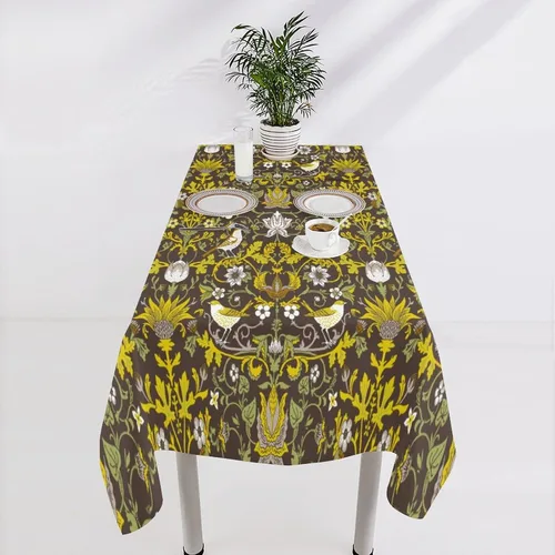 Miniatura 118 de Mantel Floral Retro de Pájaros, Diseño Original Bohemio William Morris Estampado Cubierta de Mesa para Hogar Picnic Fiesta Comedor Cocina William