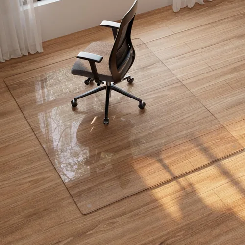Miniatura 2 de Tapete para silla de 36 x 46 pulgadas para alfombra, vidrio templado resistente y duro, tapete transparente para silla de oficina, suelo