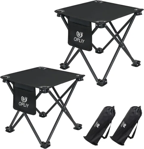 Opliy Taburete de camping 2 unidades, taburete plegable portátil de 13 pulgadas para jardinería al aire libre y playa, senderismo y pesca, taburete