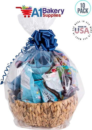 Miniatura 2 de A1 Bakery Supplies CELLO Bags - Paquete de 10 bolsas de regalo de celofán extra grandes de 30 x 40 pulgadas para cestas – juguetes, regalos y más