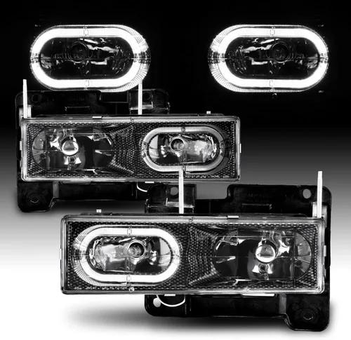 Miniatura 12 de AmeriLite - Juego de faros LED tipo C para Chevy C/K Tahoe Suburban SUV de tamaño completo, Blazer, GMC Yukon - Lado del pasajero y del conductor
