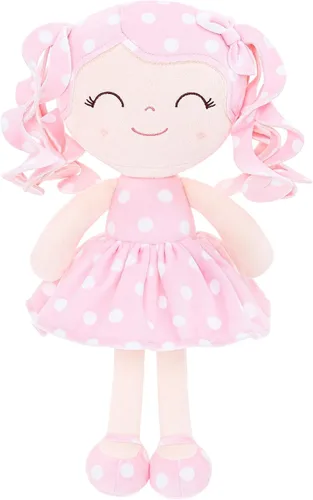 Miniatura 14 de Gloveleya Muñeca Baby Dolls Soft Rag Doll Baby Girl Regalos Curly Spring Girl - Naranja 9 pulgadas