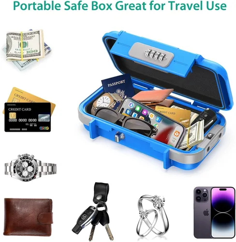 Miniatura 4 de ORIA Funda de seguridad portátil, caja de seguridad portátil, caja de seguridad con combinación de 4 dígitos, caja de seguridad para teléfonos