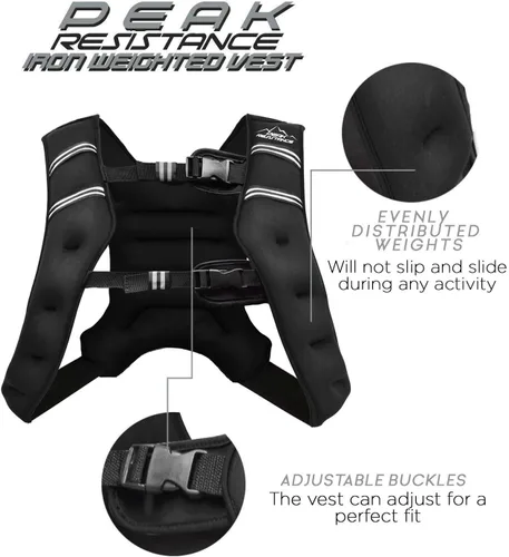 Miniatura 2 de Aduro Sport Chaleco con Peso Equipo de Entrenamiento, 4lbs/6lbs/12lbs/20lbs/25lbs/30lbs Chaleco de Peso Corporal para Hombres, Mujeres, Niños