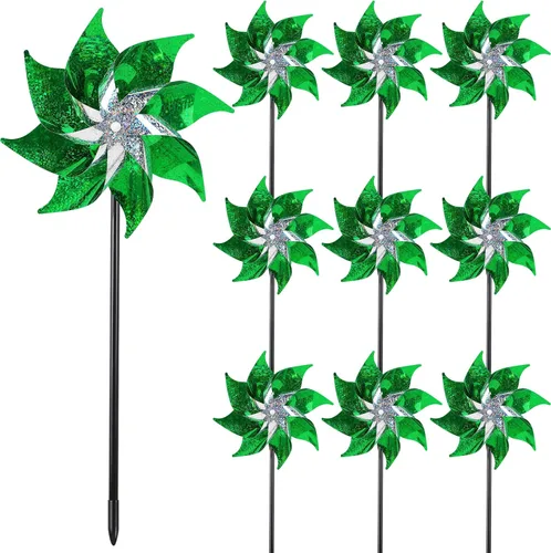 Miniatura 14 de Hausse Paquete de 10 Molinillos Reflectantes, Molinillo Extra Brillante, Dispositivos Repelentes de Aves para Ahuyentar a los Pájaros del Patio