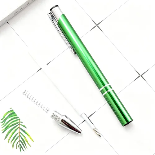 Miniatura 8 de Bolígrafo personalizado de tinta negra para eventos, ferias comerciales, paquete de 50 Verde