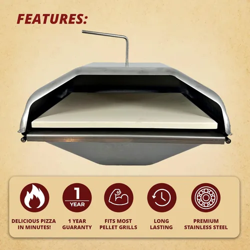 Miniatura 3 de Pellethead Accesorio para horno de pizza para parrillas de pellets – Convierte Traeger, Pit Boss, GMG y Camp Chef en horno de pizza al aire libre
