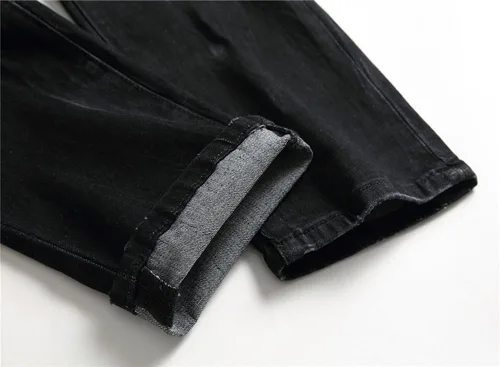 Miniatura 7 de AITITIA Jeans de corte recto lavado con cremallera para hombre