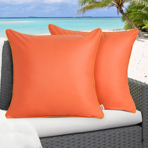 Miniatura 14 de Paquete de 2 fundas de almohada para exteriores de 12 x 20 pulgadas, resistente al agua, de piel de silicona, resistente a los rayos UV, resistente