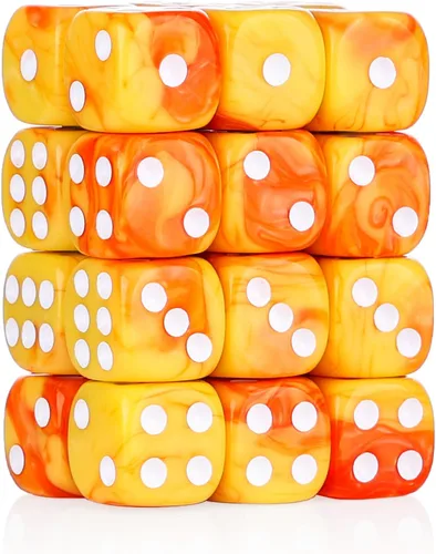 Miniatura 22 de 36 de paquete de dados de 12 mm de 6 caras MINI, juego de dados de patrón de perla, dados estándar de 6 caras para Yahtzee, Bunco o enseñanza