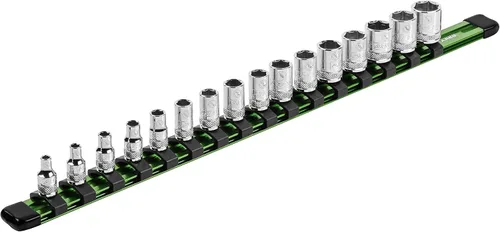 Miniatura 13 de ARES 70087-Organizador de enchufes de aluminio de 3 piezas, rieles de transmisión de 1/4 pulgadas, 3/8 pulgadas y 1/2 pulgadas con capacidad para 48