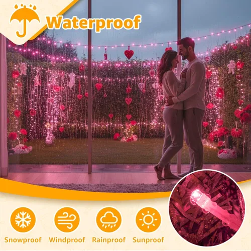 Miniatura 4 de Ollny Luces RGB de Halloween, 200 luces LED de 66 pies, 130 modos que cambian de color, luces de Navidad conectables con control remoto, verde