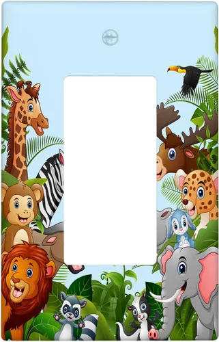 Miniatura 12 de Arctic Animals - Placa de interruptor de luz de 1 banda, lindo sello de dibujos animados, pingüino, oso polar, placa de pared individual basculante