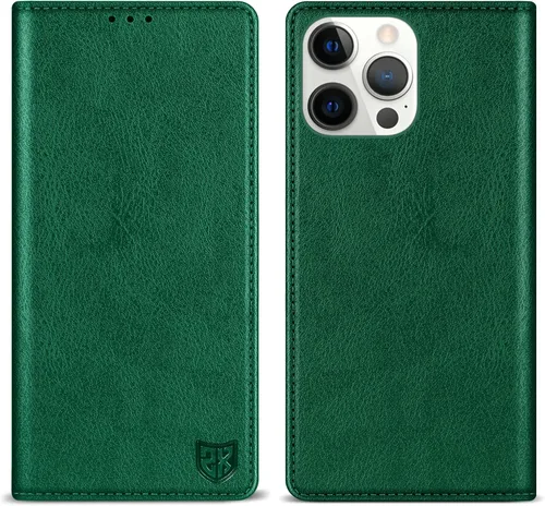Miniatura 16 de ZZXX Funda tipo cartera para iPhone 14 con bloqueo RFID, soporte de ranura para tarjetas, funda protectora de cuero magnético fuerte plegable
