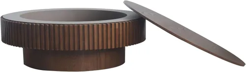 Miniatura 7 de KEVINSPACE Mesa de centro redonda de 39.37 pulgadas para sala de estar, mesa de café redonda de madera con almacenamiento mesas de centro para sala